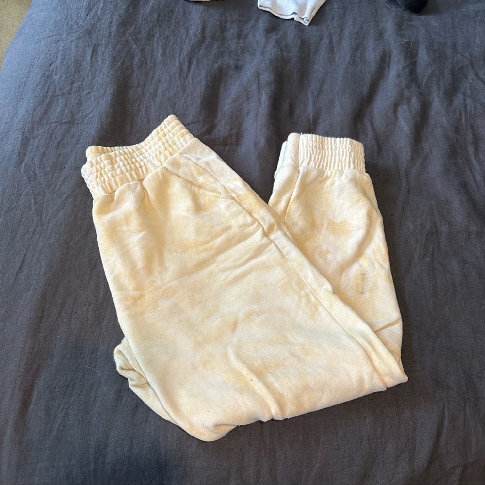 Adika yellow and white tie dye sweat pants